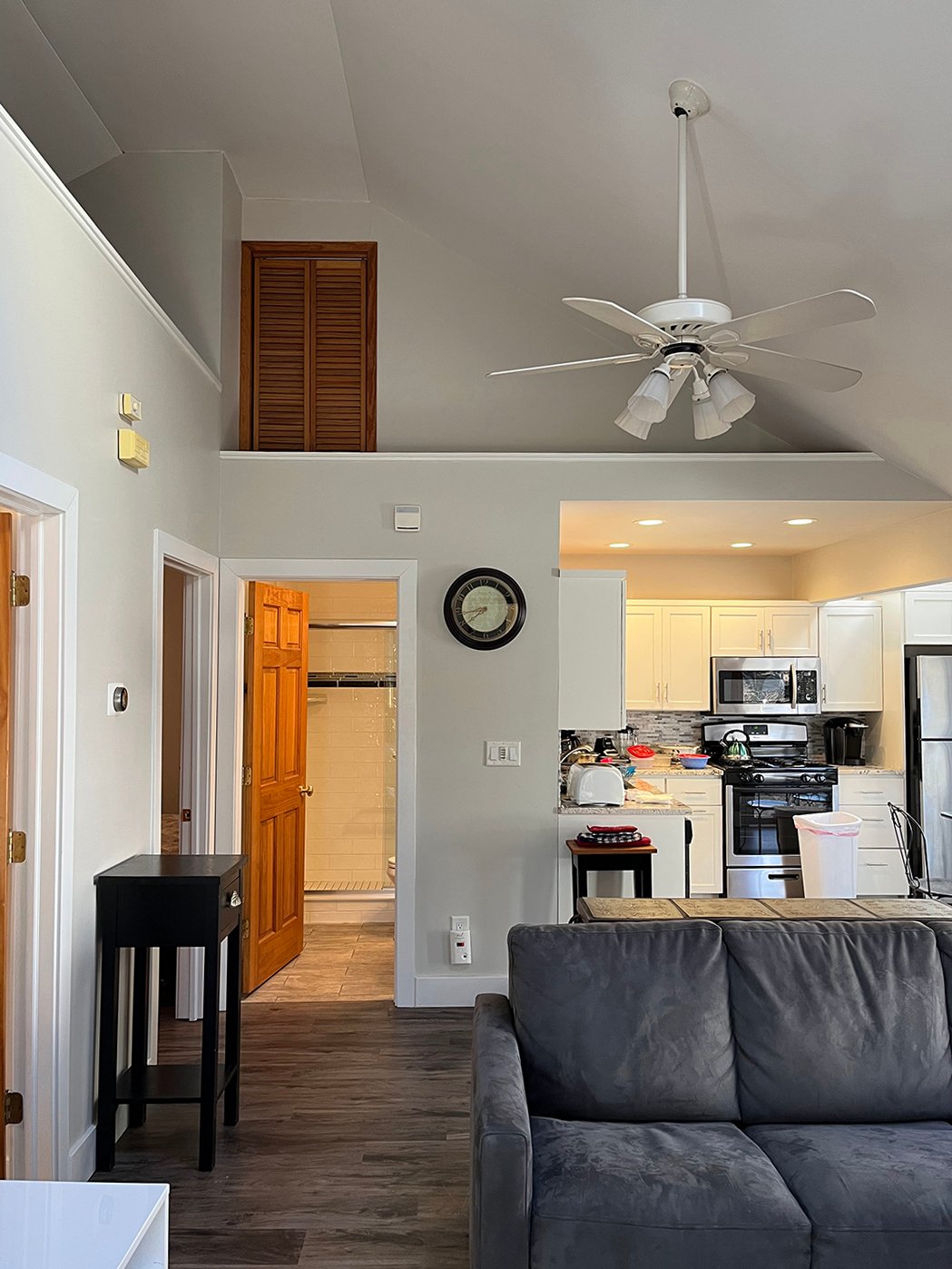ceiling above the kitchen