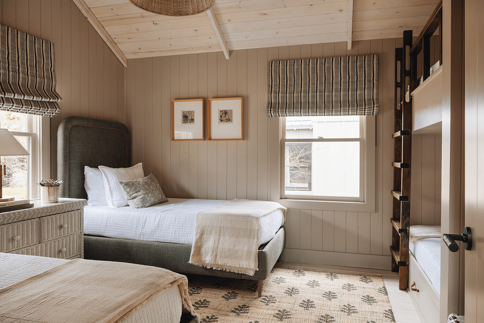 single beds in a bunk room