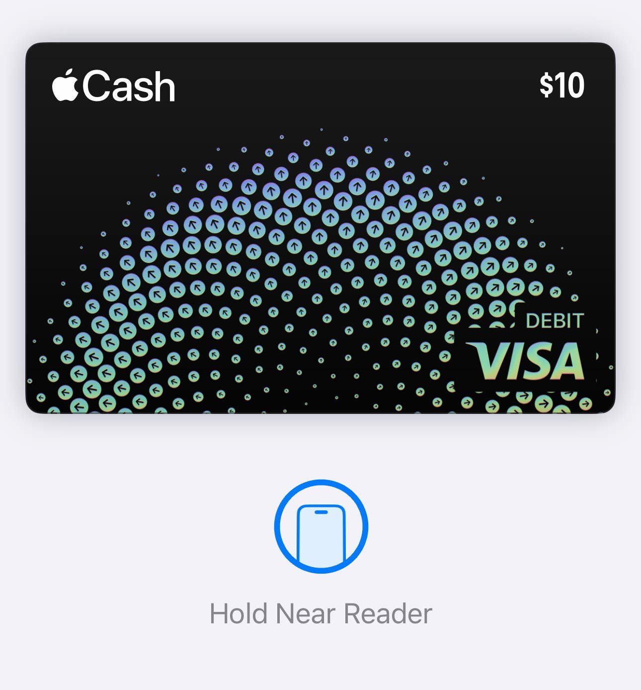 Screenshot of Apple cash