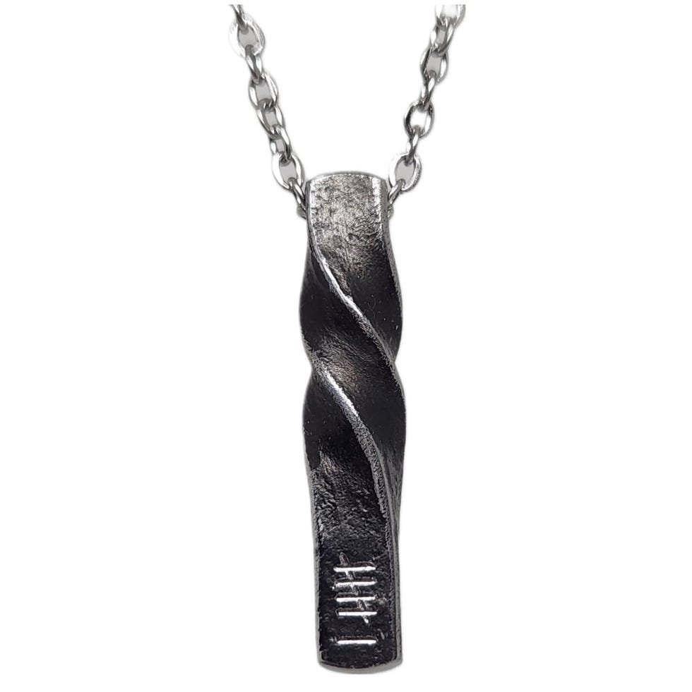 Hand forged Iron Twist Pendant