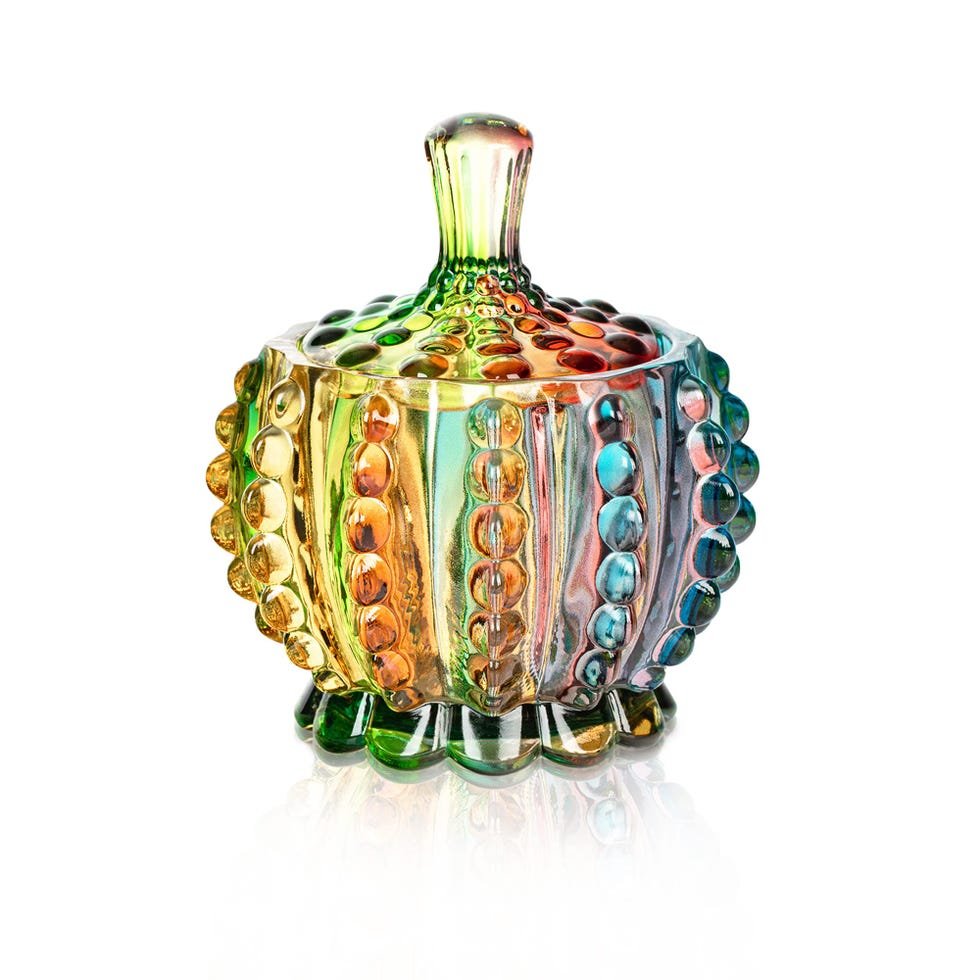 Colorful glass candy bowl