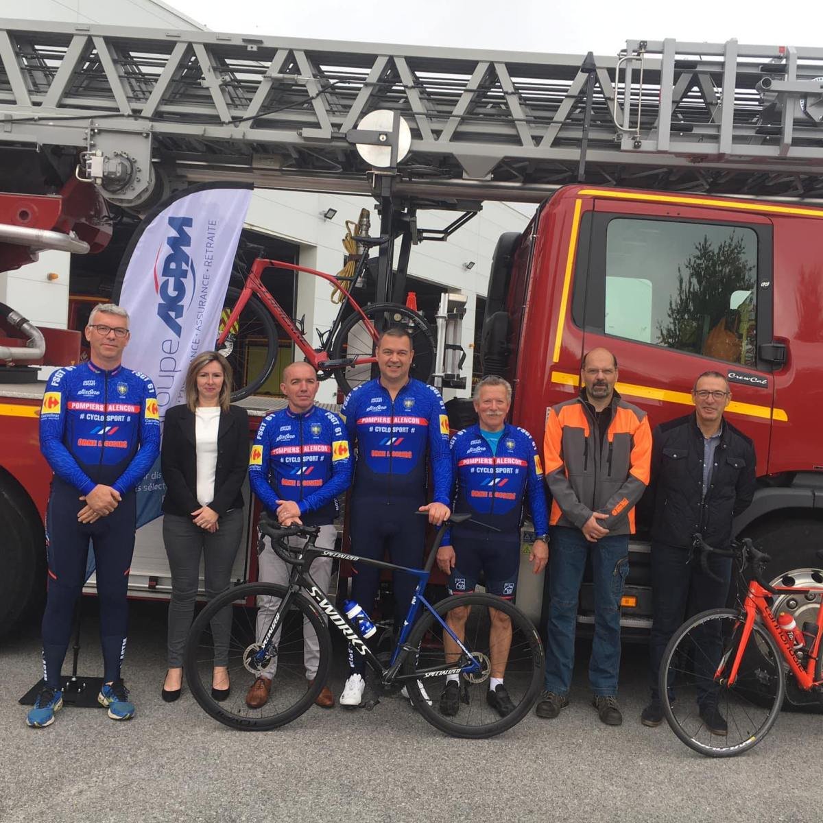 Seven firefighters and a gendarme from Alençon ready to challenge the 24 hours of Le Mans cycling