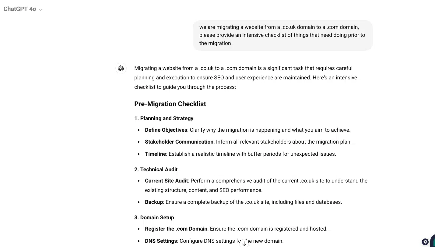 ChatGPT SEO Checklists