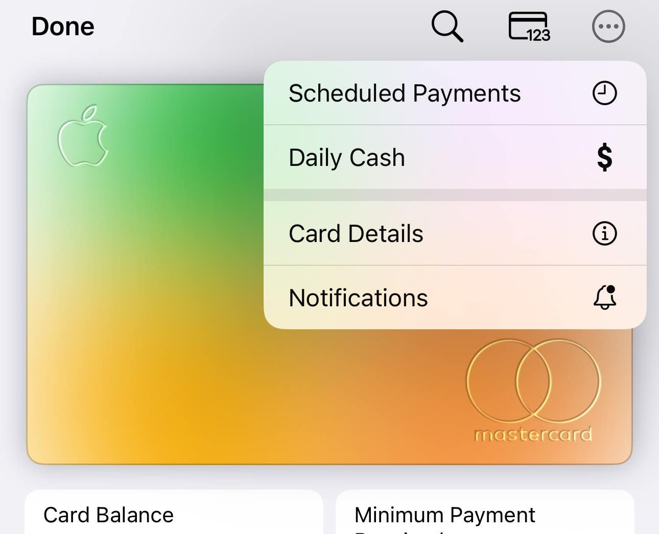 Screenshot with daily cash location