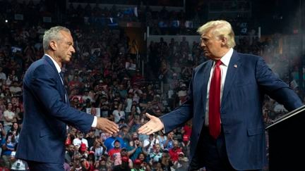 Former Republican presidential candidate Robert F. Kennedy Jr. and Republican presidential candidate Donald Trump during a rally on August 23, 2024 in Glendale, Arizona. (REBECCA NOBLE / GETTY IMAGES NORTH AMERICA)