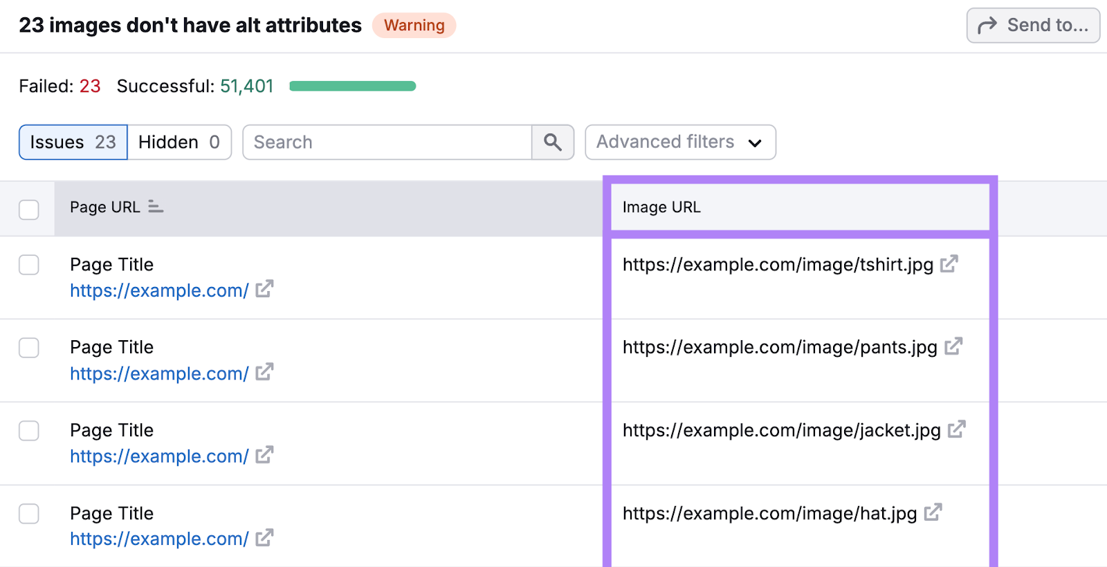 Pictures are indicated by page -url with specific image -url.
