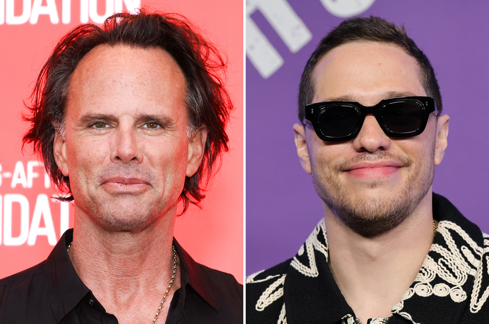 Walton Goggins (left) thanked Pete Davidson (right) for 'Heads Up' about fans that are likely to turn on him