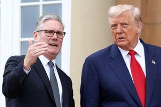 President Donald Trump meets with Sir Keir Starmer in July 2025. They are ready to hold a bilateral meeting on Thursday