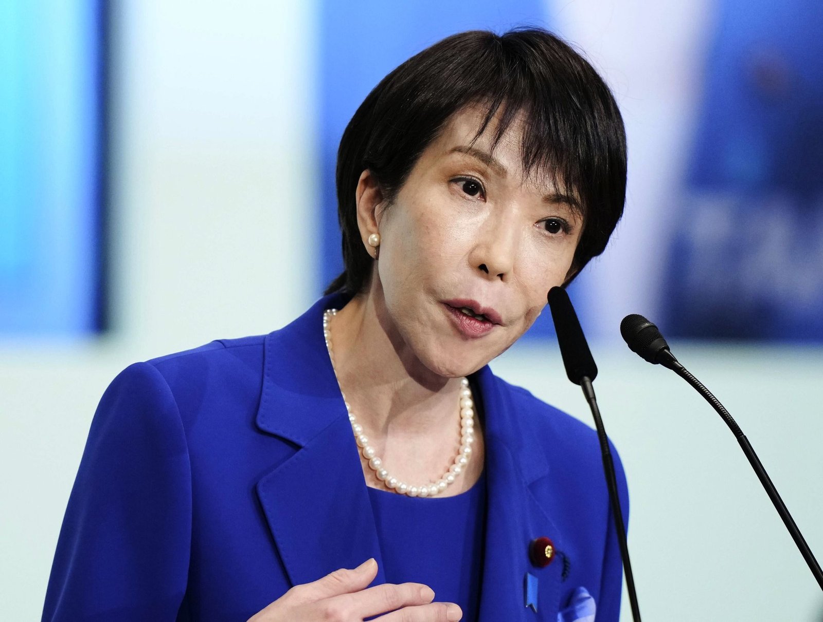 Form Financial Security Minister Sanae Takaichi speaks during the Liberal Democratic Party (LDP) management elections in Tokyo, Japan, Saturday, October 4, 2025